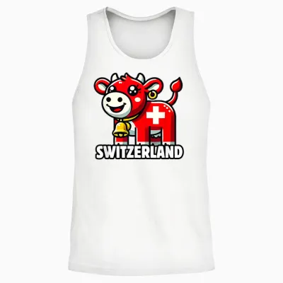 Schweizer Kuh Flagge Schweiz Süße Schweizer Alpen Unisex Tank Top - White