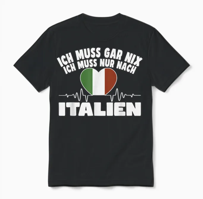 Ich Muss Gar Nix - Lustiges Italien Unisex T-Shirt in Black