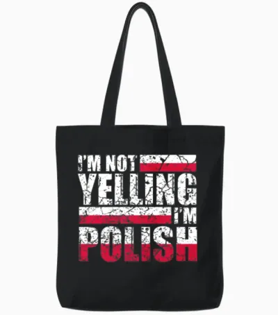 Poland Polish Funny Tote Bags - Black