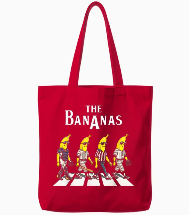 Bananas Name Family Men Women Kids Classic Spirit Evergreen Tote Bags in Red