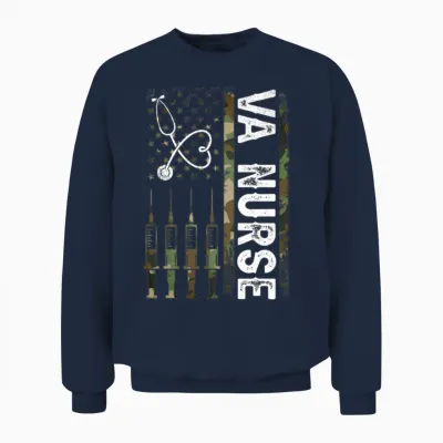 Va Nurse Patriotic Nurse Week 2023 Proud American Unisex Sweatshirt - Navy