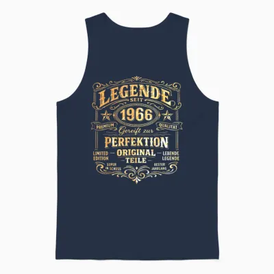 60th Birthday Man Woman 60 Years Decoration 1966 Gift Funny Unisex Tank Top - Navy