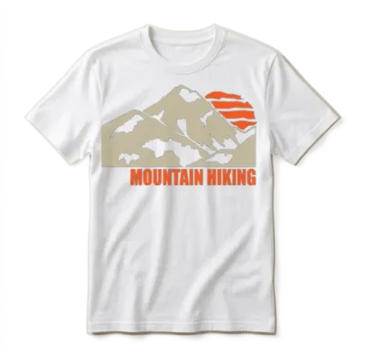 Vintage Mountain Hiking Graphic Illustration With Unisex T-Shirt - White