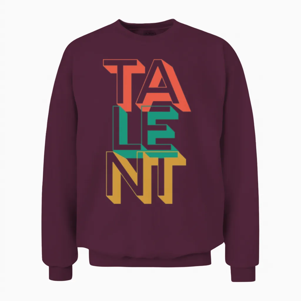 Retro Talent Unisex Sweatshirt in Maroon