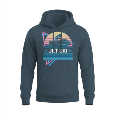 Jet Ski Retro Unisex Hoodie - Dark Heather