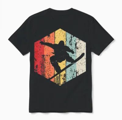 Snowboarding Retro Style Snowboarder Unisex T-Shirt - Black