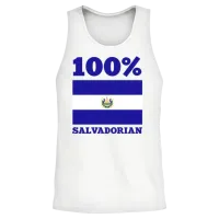 El Salvador Unisex Tank Top - White – 2