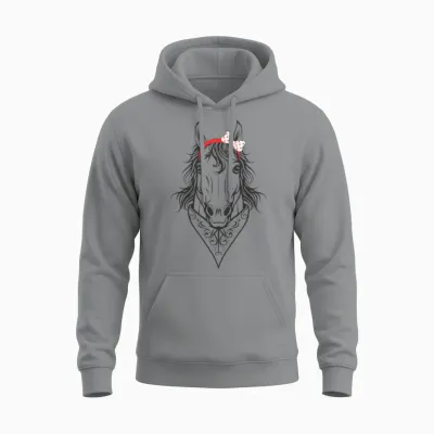 Horse Bandana T Shirt for Horse Lover Unisex Hoodie - Sport Grey