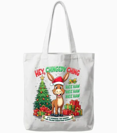 Christmas Cheer Mi Burrito Sabanero Mexican Dominick Donkey Tote Bags - White