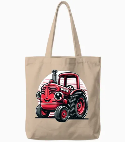 Kleiner Roter Traktor Für Kinder Tote Bags - Natural