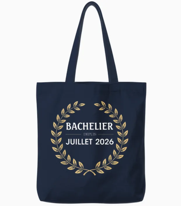 Bachelier 2026 Félicitations Réussite Bac Souvenir Garçon Tote Bags in Navy