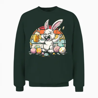 Betrunkener Osterhase Lustiger Bier-Hase Humor Für Erwachsene Unisex Sweatshirt - Forest