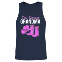 Country Western Boots Line Dancing Grandma Unisex Tank Top - Navy – 2