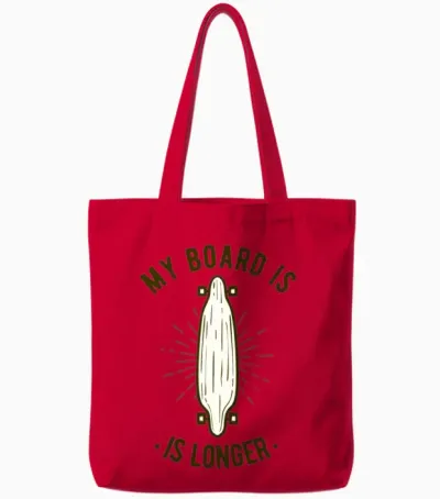 Longboard Retro Skater Skateboard Tote Bags - Red