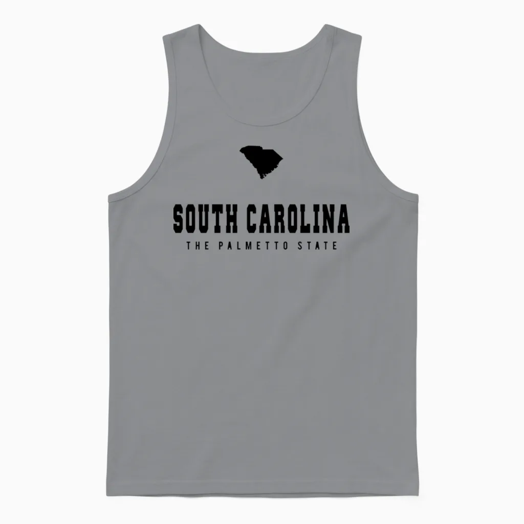 South Carolina Shape Unisex Tank Top in Sport Grey