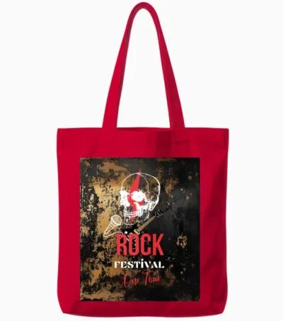 Rock Festival on Tour Tote Bags - Red