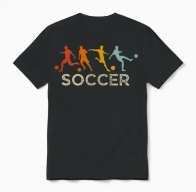 Team Soccer Lover Retro Vintage Sports Unisex T-Shirt - Black