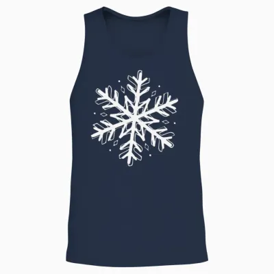 Snowflake Winter Xmas Unisex Tank Top - Navy