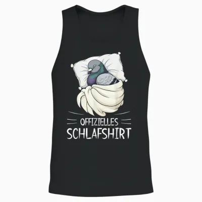 Official Sleep Shirt Pigeon Pyjamas Unisex Tank Top - Black