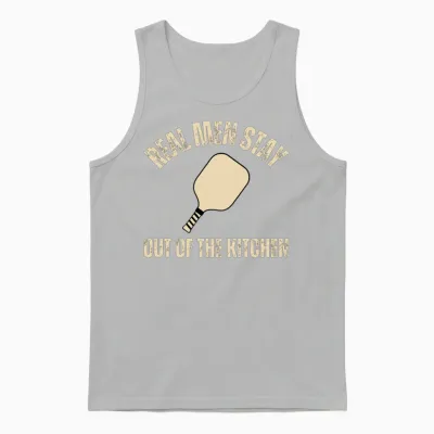 Real Men Stay Out of the Kitchen, Pickleball Unisex Tank Top - Ash