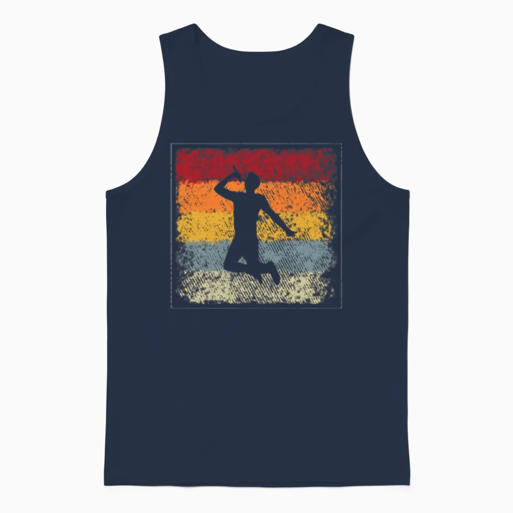 Singer Retro Unisex Tank Top in Navy