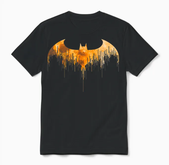 Dc Comics Batman Arkham Knight Halloween Logo Art T-Shirt, Black Unisex T-Shirt in Black