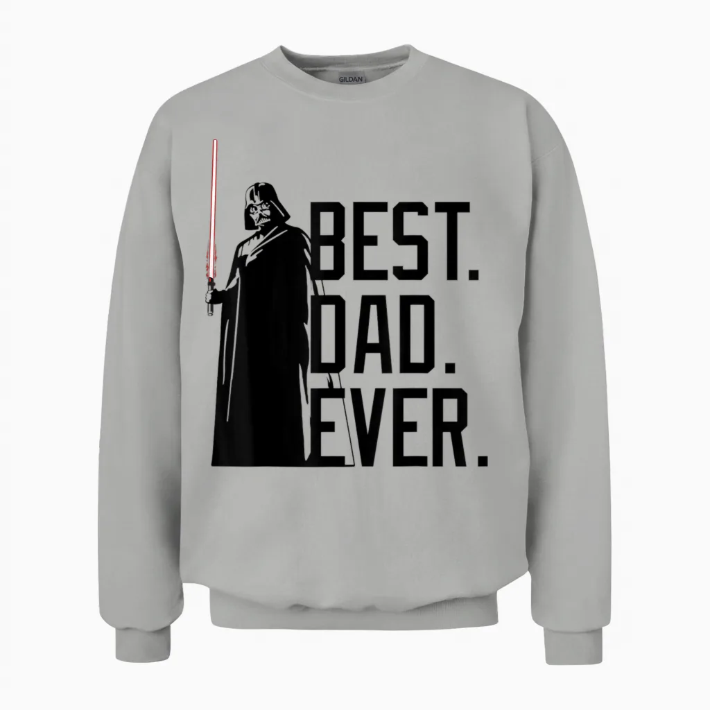 Star Wars Darth Vader Best Dad T-Shirt, White, S Unisex Sweatshirt in Ash