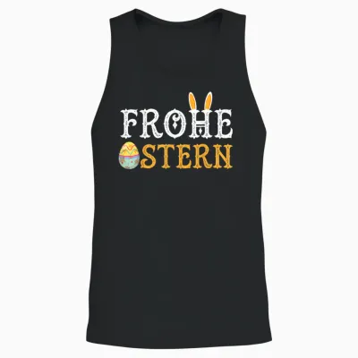 Frohe Ostern Mit Osterei Und Hasenohren Unisex Tank Top - Black