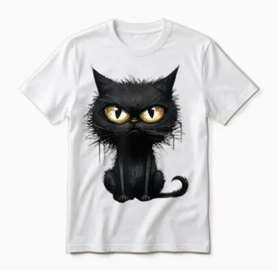 Damen Katze Nachthemd Nachtwäsche Schlafhemd Sleepshirt Unisex T-Shirt - White