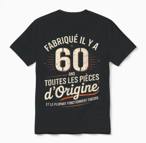 Humour 60 Years Birthday Gift Original 60 Years Man Unisex T-Shirt in Black