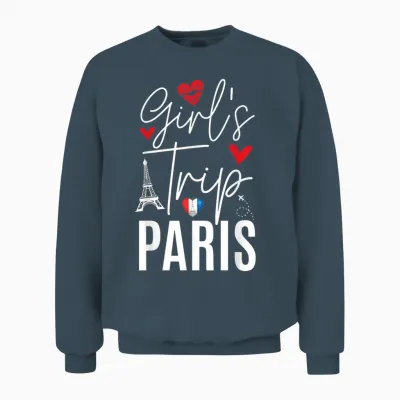 Paris Girls Trip 2026 France Summer Vacation Ladies Weekend Unisex Sweatshirt - Dark Heather