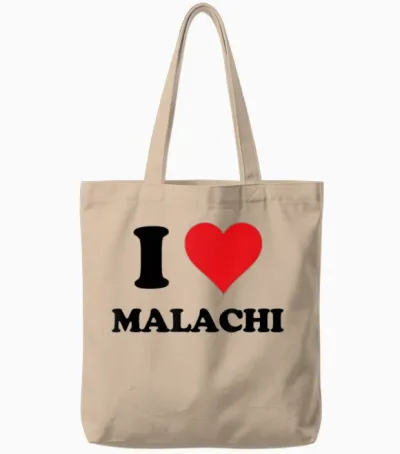 I Heart Malachi First Name I Love Personalized Stuff Tote Bags - Natural