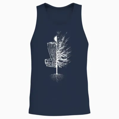 Disc Golf Baet Tree Frisbee Golf Unisex Tank Top - Navy
