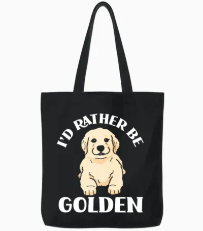 Golden Retriever Dog Dog Love Tote Bags - Black