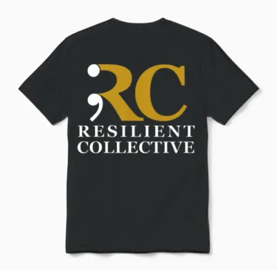 Resilient Collective Gold Monogram Unisex T-Shirt - Black