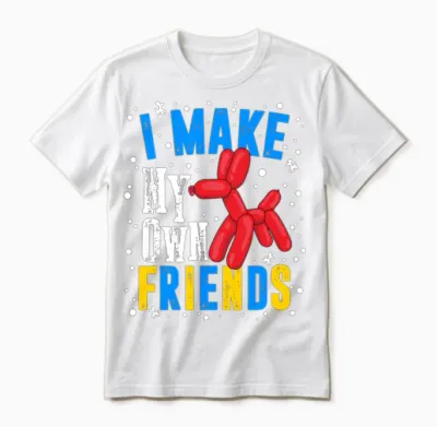 Balloon Animal Make Own Friends Twisting Dog Unisex T-Shirt - White