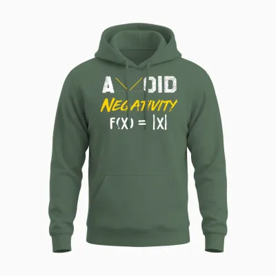 Avoid Negativity - Funny Math Pun Math Equation Unisex Hoodie - Military Green