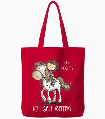 Mir Reicht's Ich Geh' Reiten Pferde Spruch Mädchen Tote Bags - Red