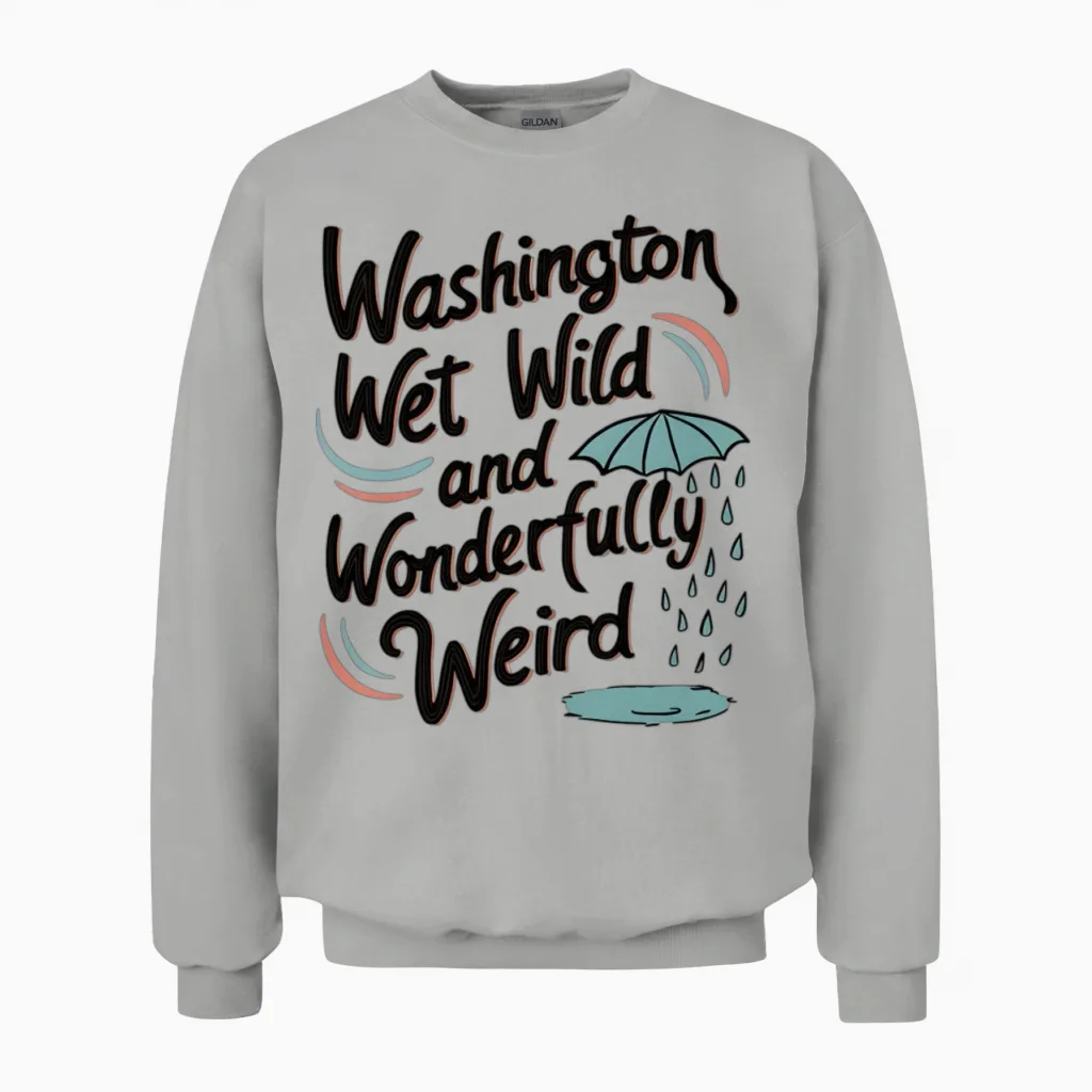 Washington: Wet, Wild, and Wonderfully Weird Unisex Sweatshirt in Ash