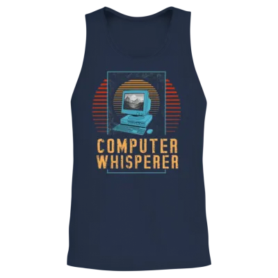 Retro Computer Whisperer Unisex Tank Top - Navy