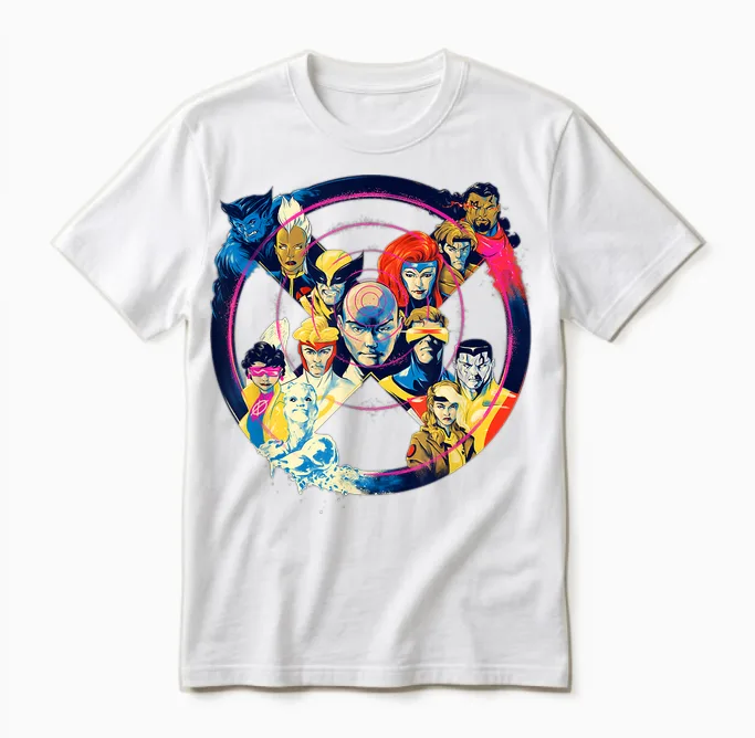 Marvel Professor X and the X-Men Team X Symbol Logo Unisex T-Shirt in White