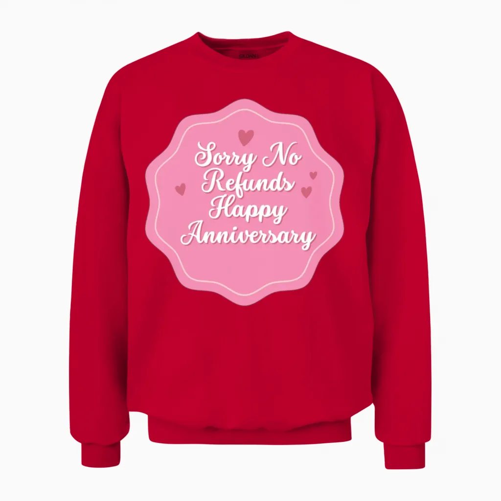 Funny Anniversary Couples & Matching Gift Unisex Sweatshirt in Red