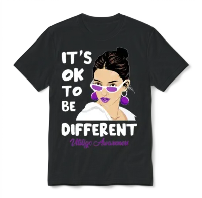 It's Ok to Be Different Vitiligo Awareness Unisex T-Shirt - Black