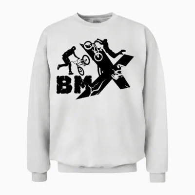 Bmx Rider Unisex Sweatshirt - White