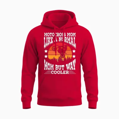 Cool Motocross Mom Retro Unisex Hoodie - Red