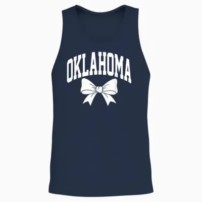 Oklahoma Cute Bow for Women Girls Sisters Daughters Unisex Tank Top - Navy