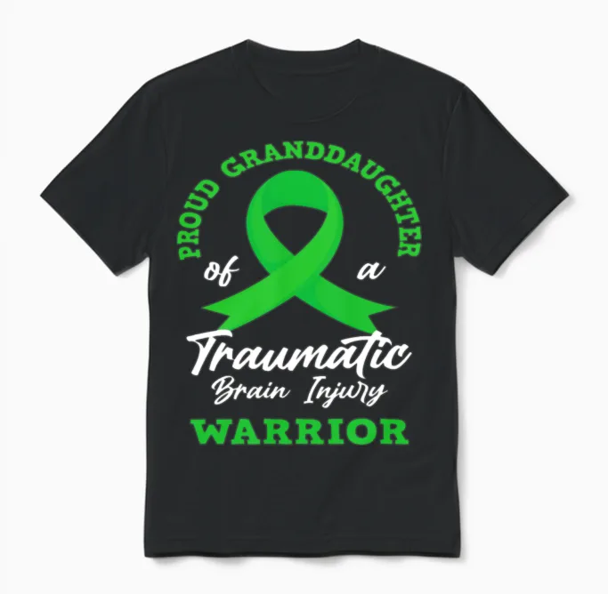 Granddaughter Traumatic Brain Injury Awareness Unisex T-Shirt in Black
