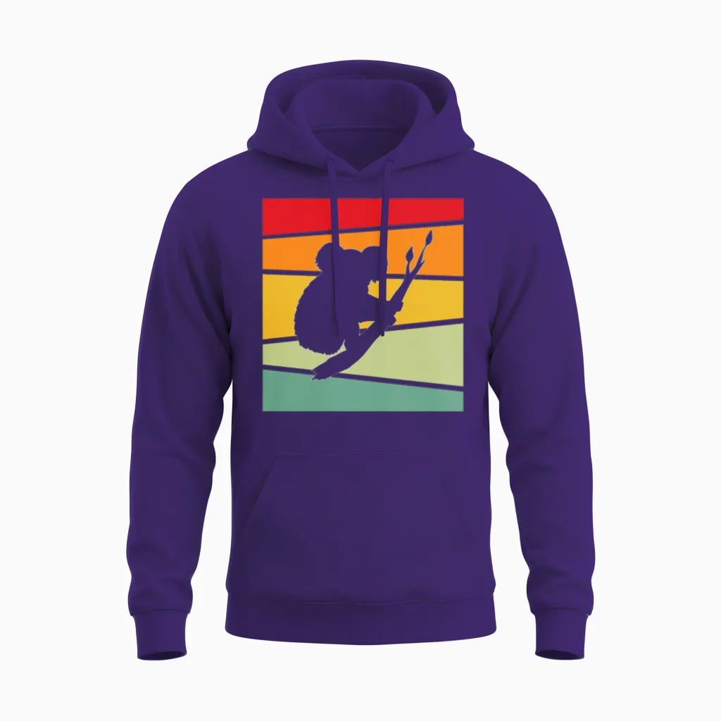 Koala Retro Unisex Hoodie in Purple