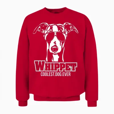 Whippet Dog Coolest Dog Ever Dog Mom Unisex Sweatshirt - Red
