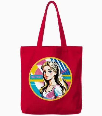 Retro Doll Tote Bags - Red